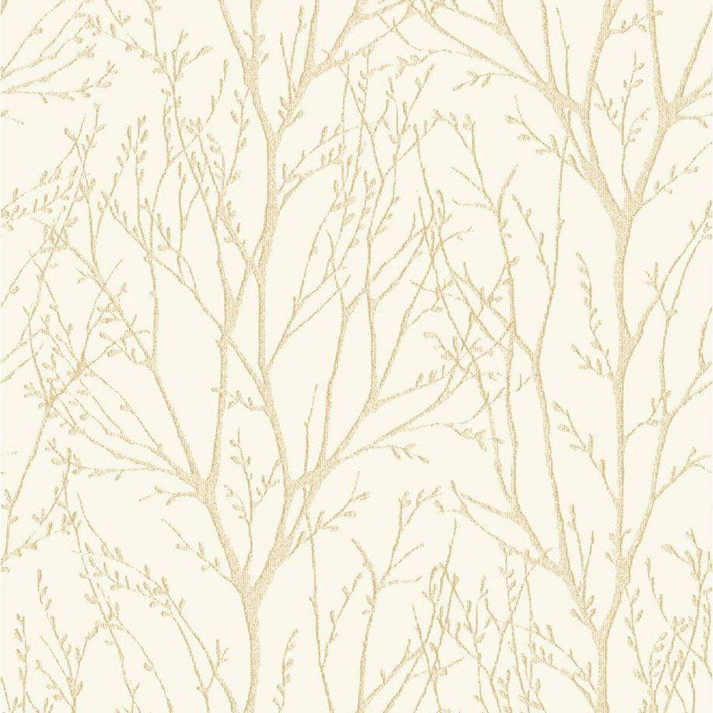 Cream, beige tree branch patterns, repeating wallpaper design, SD Desktop Wallpaper