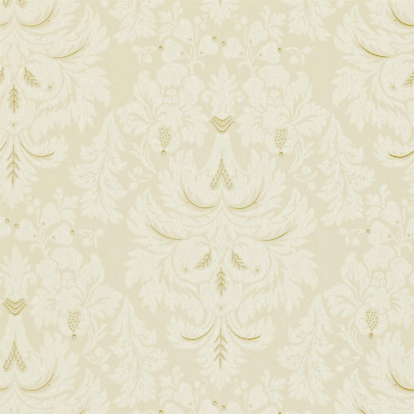 gold cream floral art, cream, floral damask pattern, HD Desktop Wallpaper