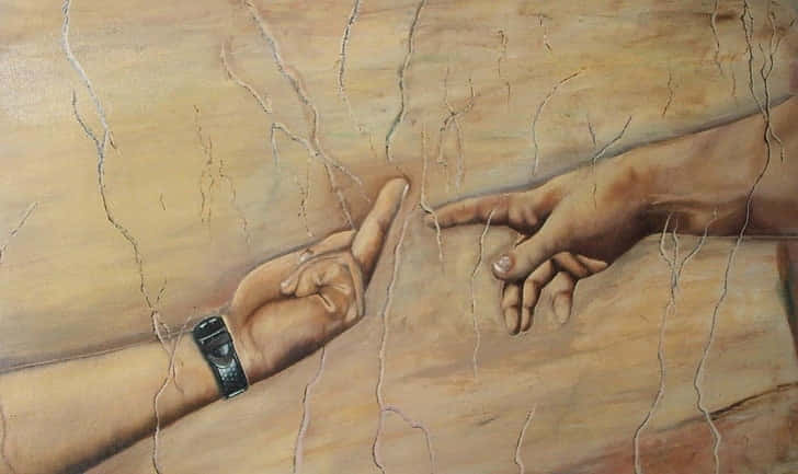 Creation Of Adam 4K, hands, cracked earth, SD Desktop Wallpaper