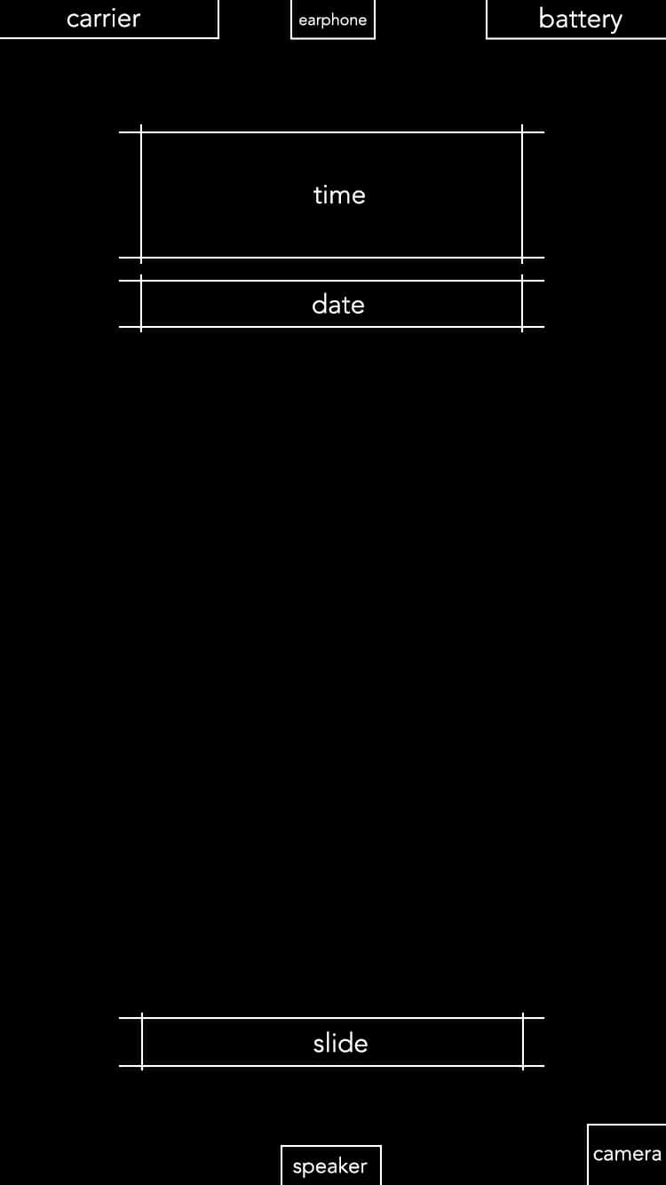 Creative iPhone, black phone screen, white outlines, HD Phone Wallpaper