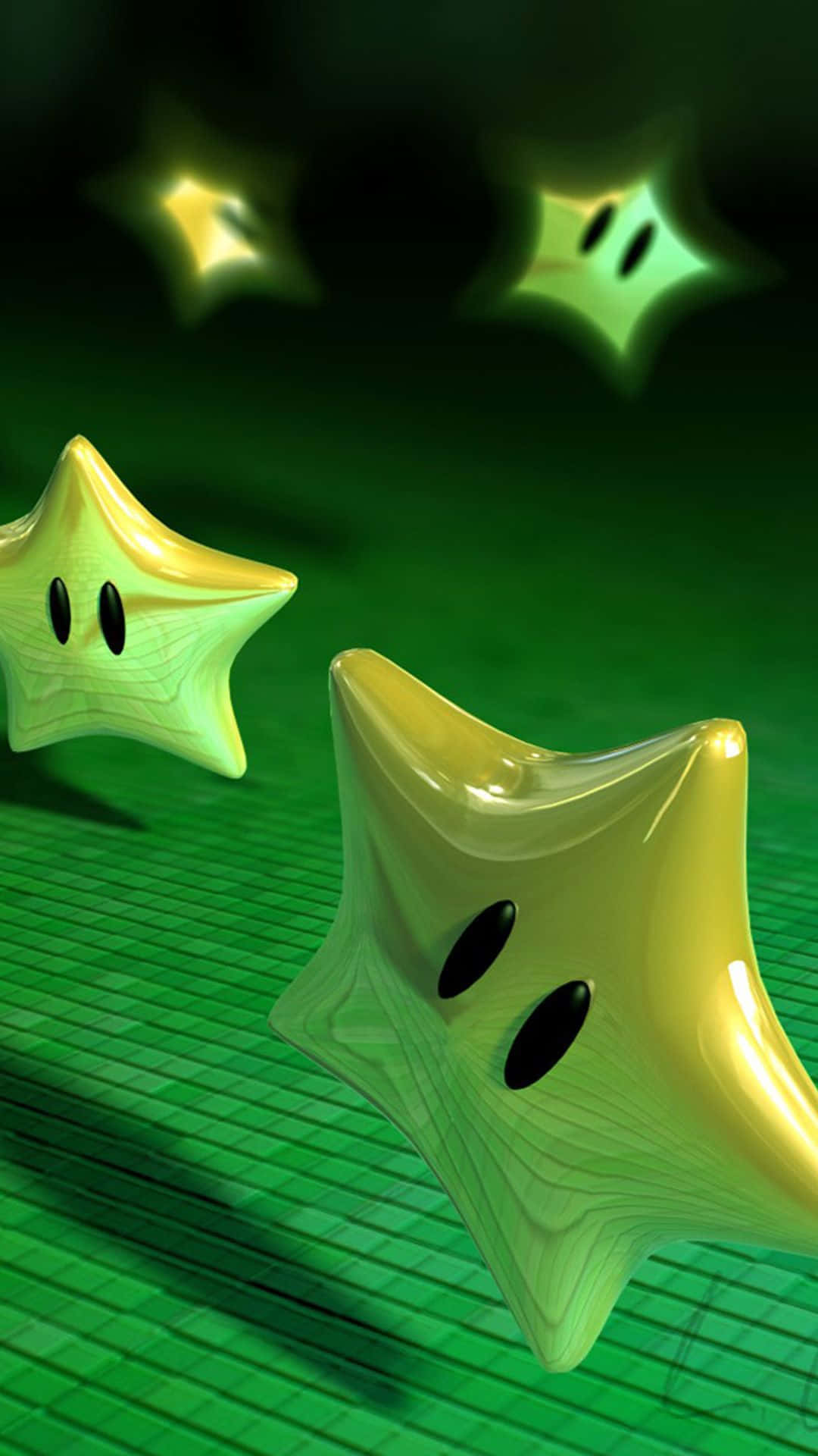 iPhone, glowing yellow star characters, black eyes, Full HD Phone Wallpaper