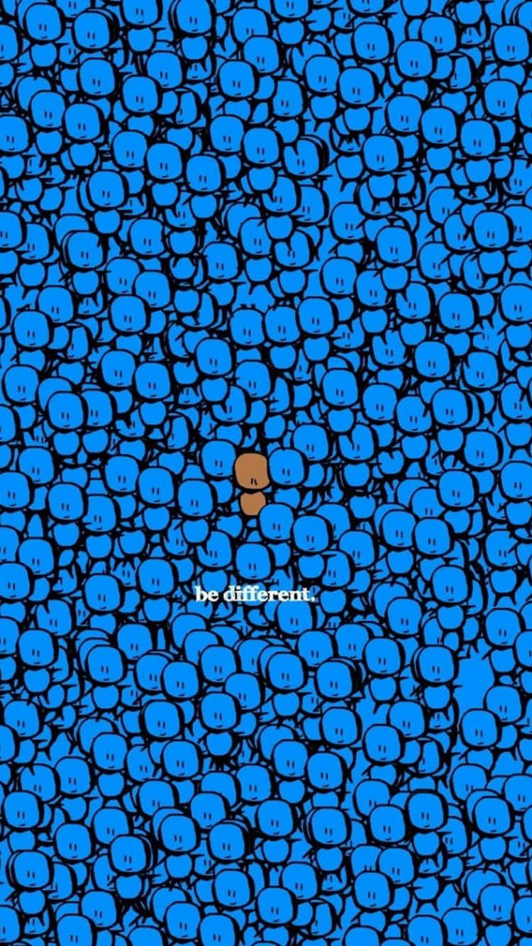 Creative iPhone, blue cartoon faces, brown face, HD Phone Wallpaper