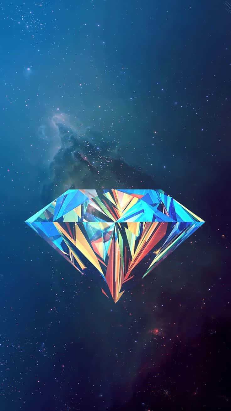 iPhone, diamond, cosmic nebula, HD Phone Wallpaper