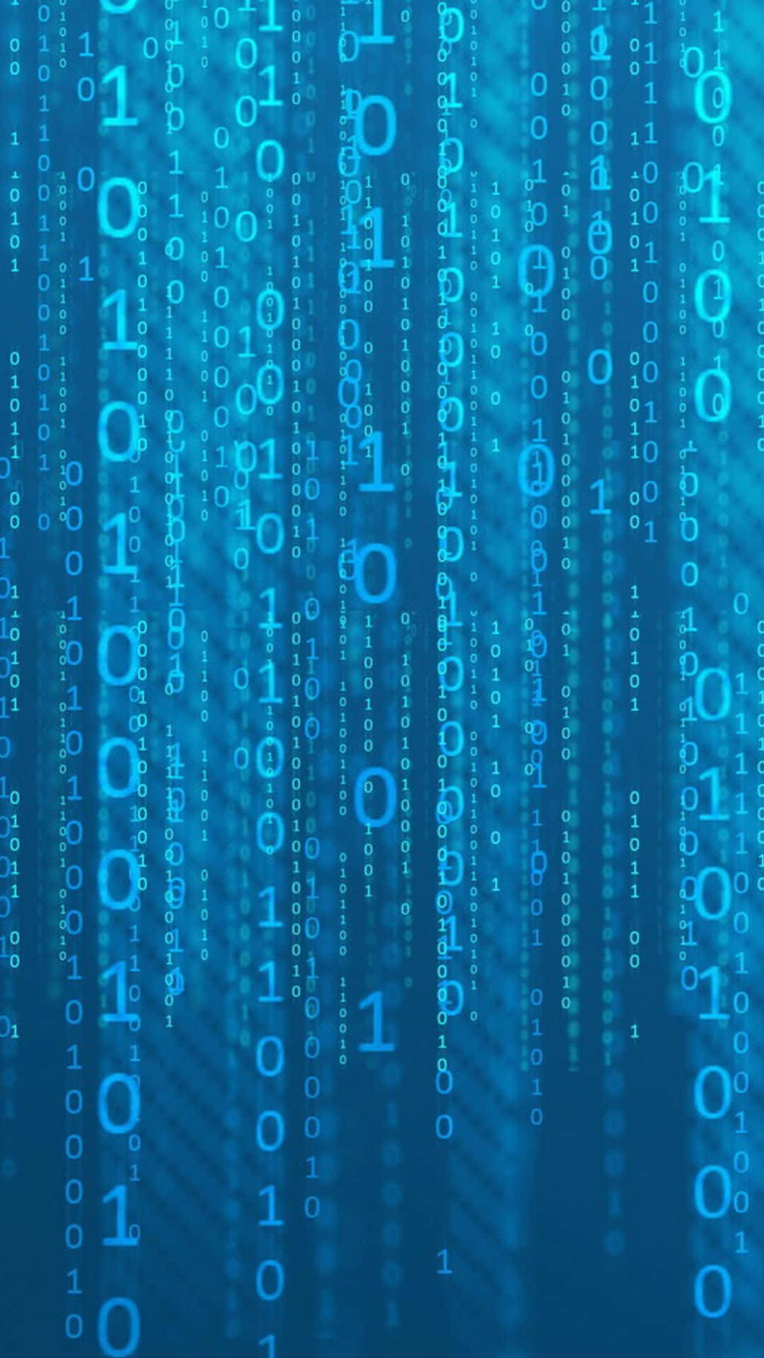 Creative iPhone, 1080 x 1920, glowing blue binary code, Full HD Phone Wallpaper