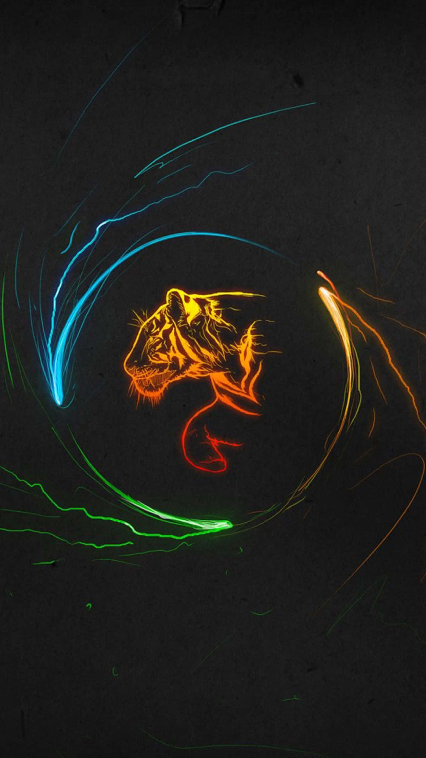 iPhone, fiery orange, electric blue, 2K Phone Wallpaper
