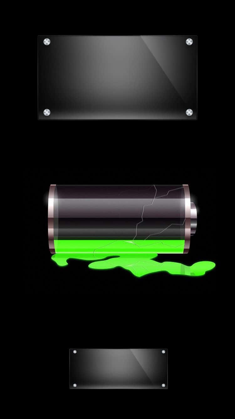 iPhone, cracked battery, glowing green liquid, HD Phone Wallpaper