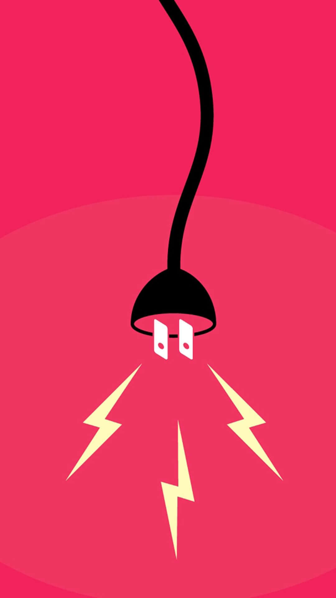 iPhone, black plug icon, yellow lightning bolts, Full HD Phone Wallpaper