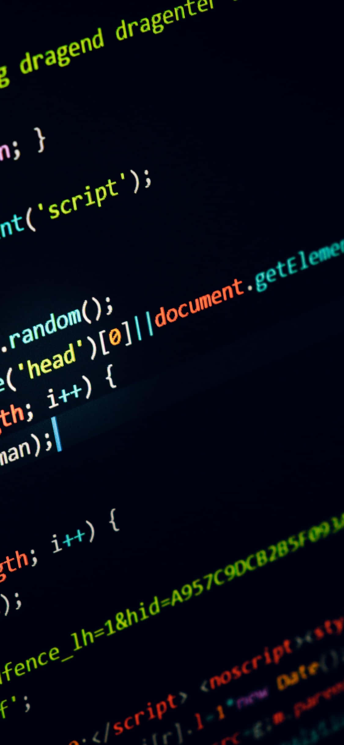 coding, iPhone, glowing colorful code lines, Full HD Phone Wallpaper