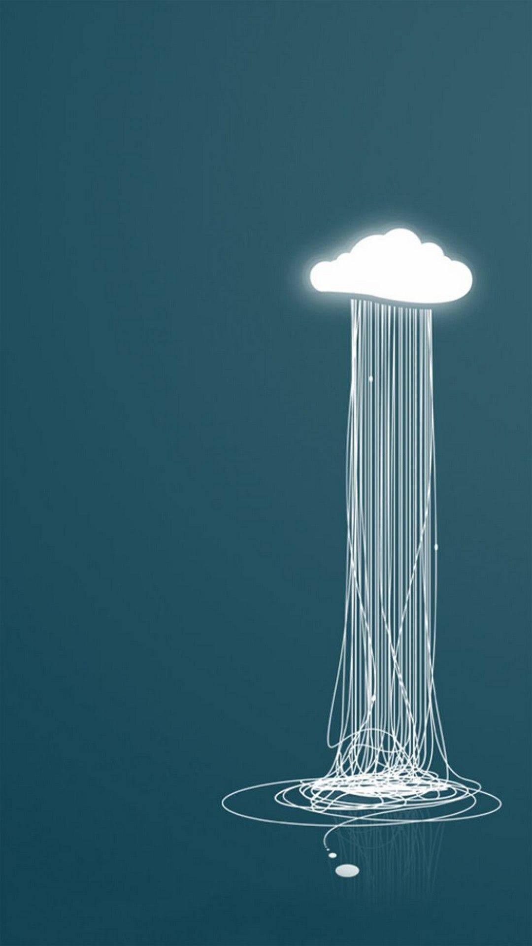 iPhone Animation, glowing white cloud, cascading lines of light, Full HD Phone Wallpaper