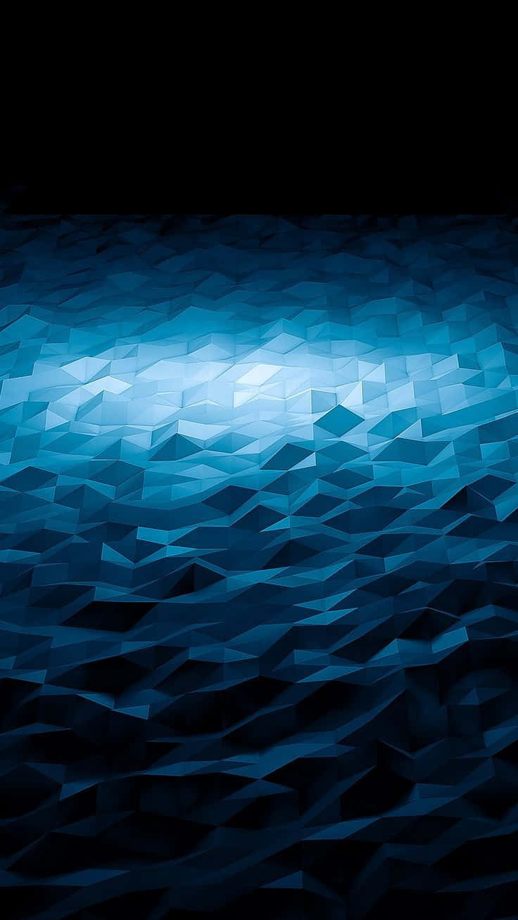 cool iPhone home screen, low-poly ocean, deep blue geometric waves, HD Phone Wallpaper