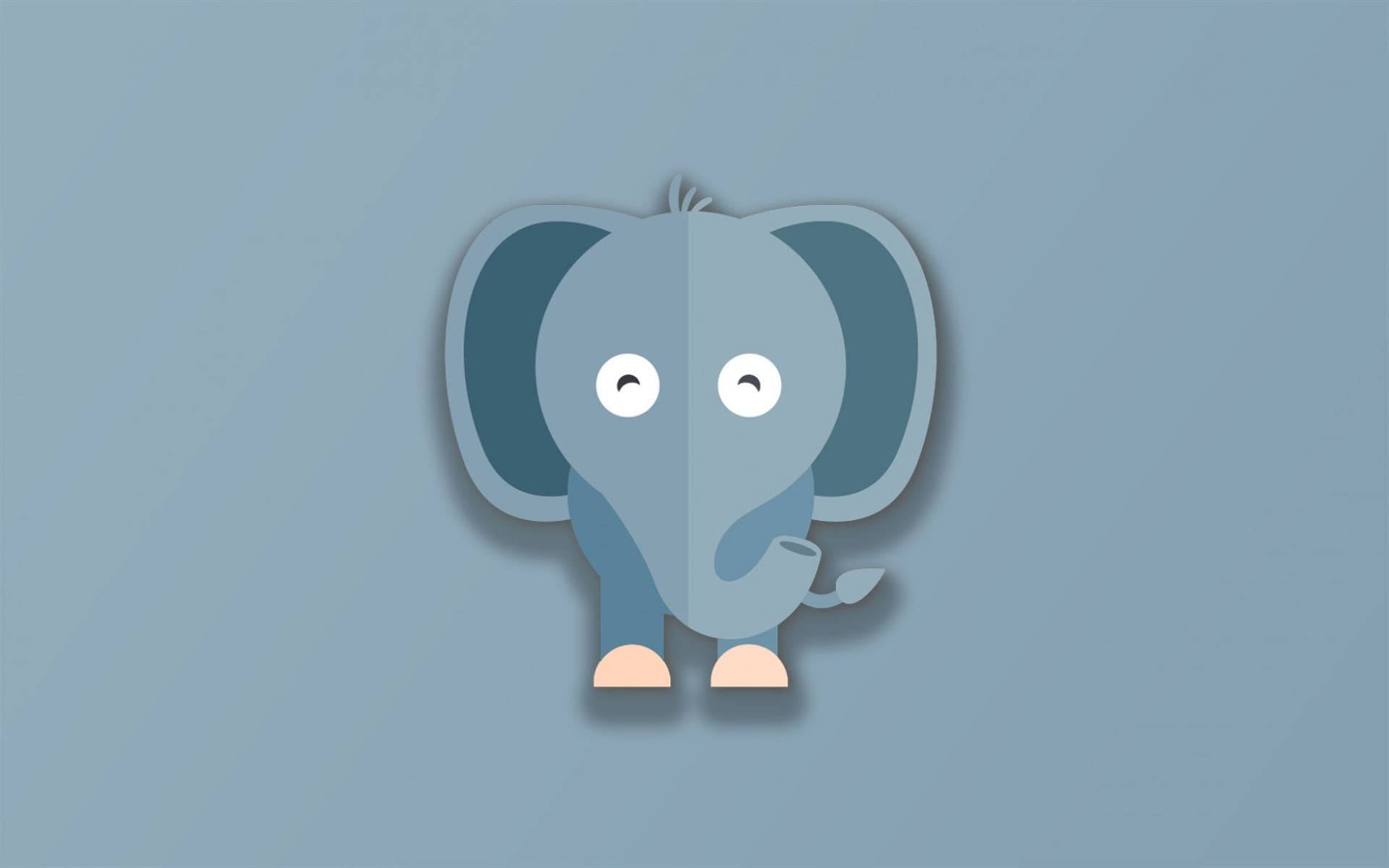 blue elephant, stylized, big eyes, Full HD Desktop Wallpaper
