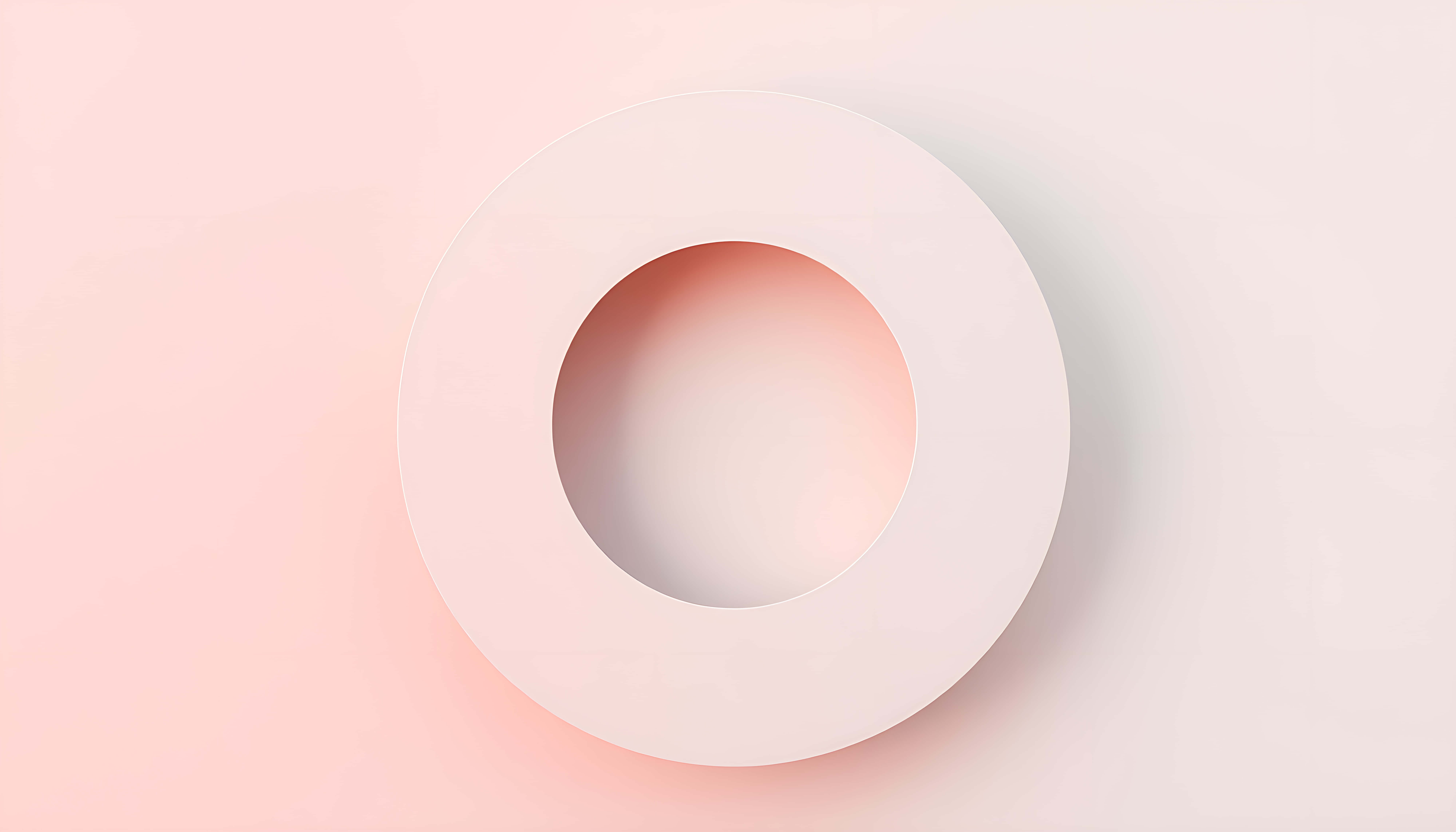 soft pastel abstract, geometric balance, minimalist white circular ring, 8K Desktop Wallpaper