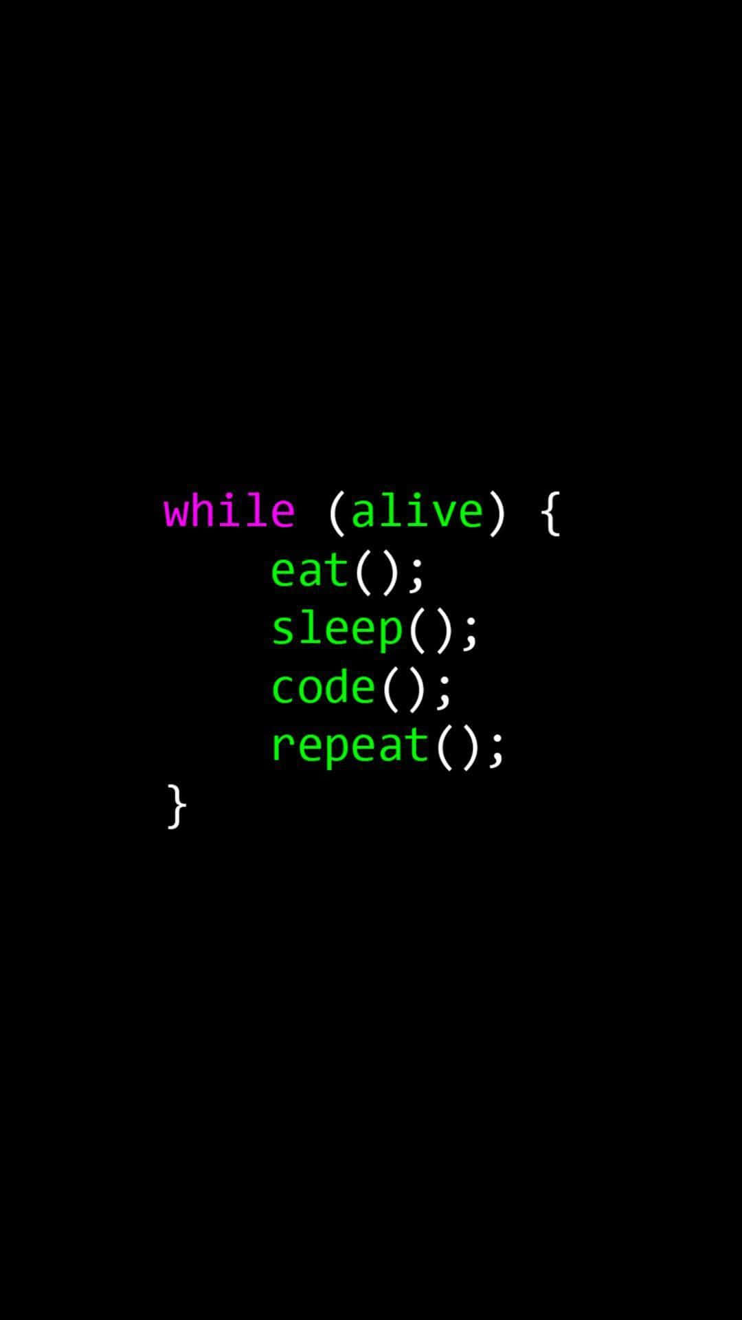 neon code text, minimalist black background, programmer, Full HD Phone Wallpaper