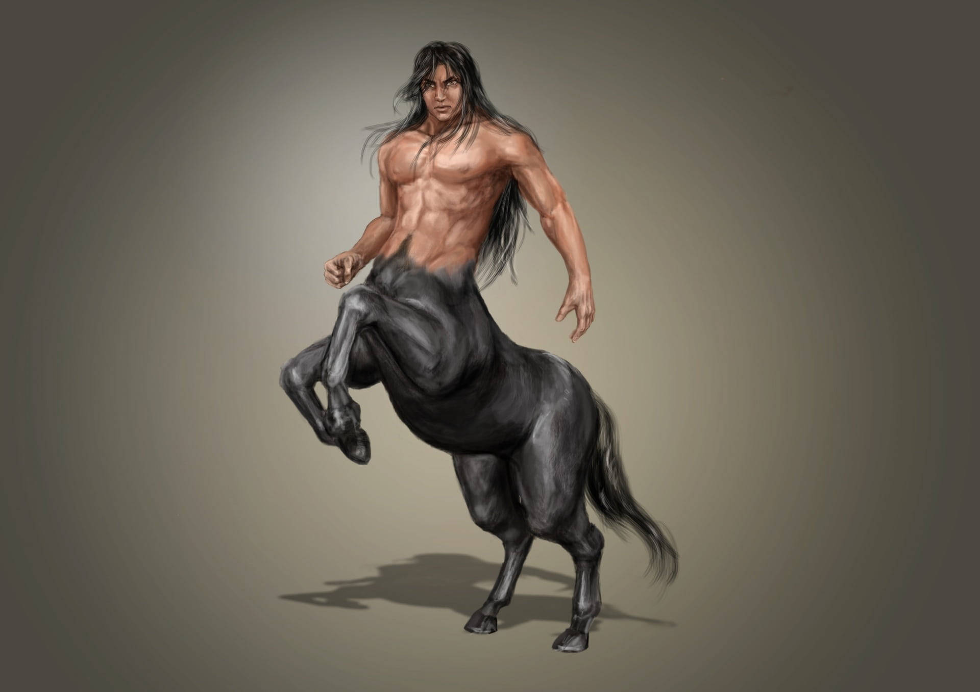 centaur, muscular, long dark hair, Full HD Desktop Wallpaper