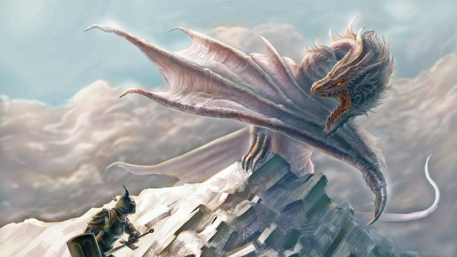 warrior, mythical creature dragon, dark armor, Full HD Desktop Wallpaper