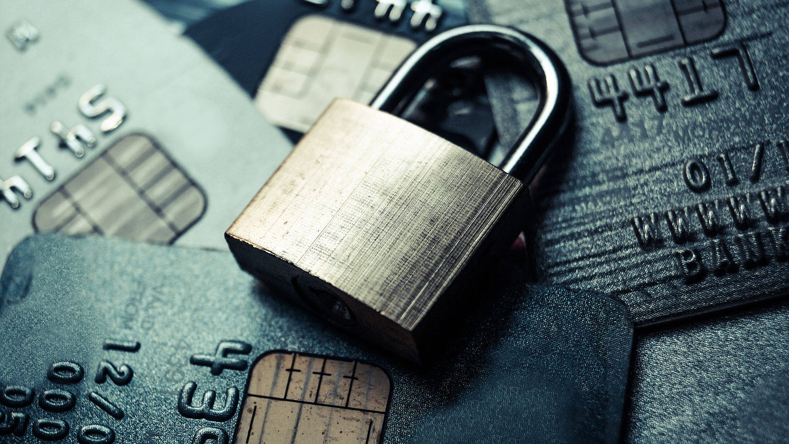 padlock, credit cards, metallic, HD Desktop Wallpaper