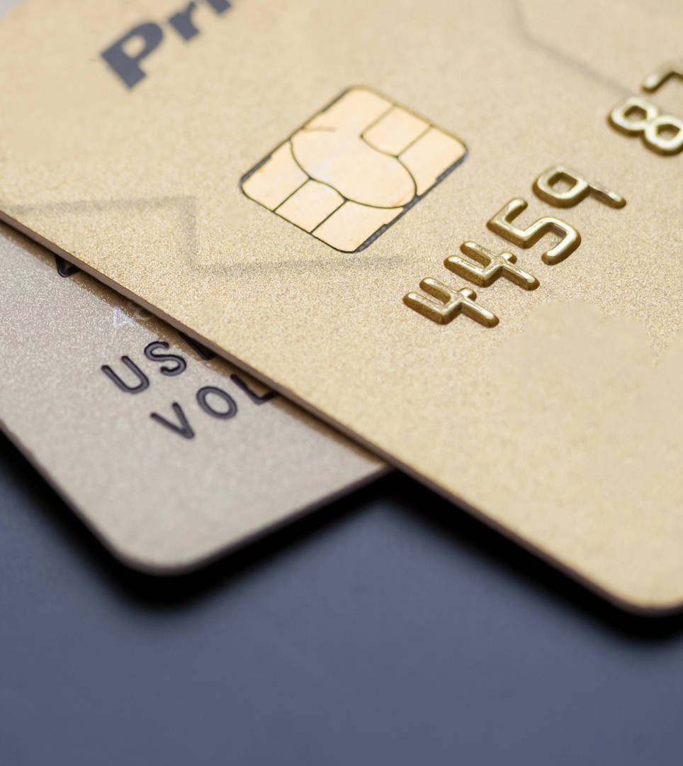 gold credit cards, chip, embossed numbers, SD Phone Wallpaper