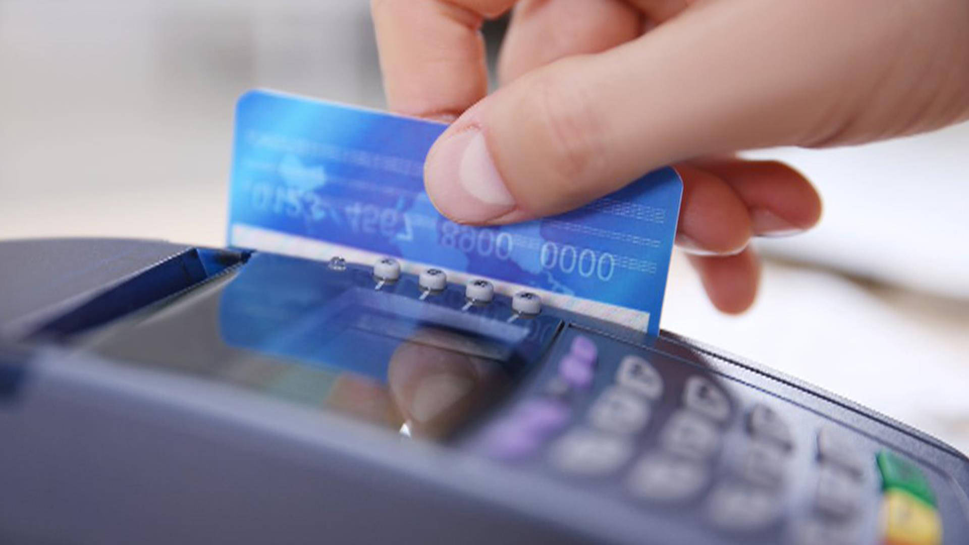 credit card, payment terminal, blue credit card, Full HD Desktop Wallpaper