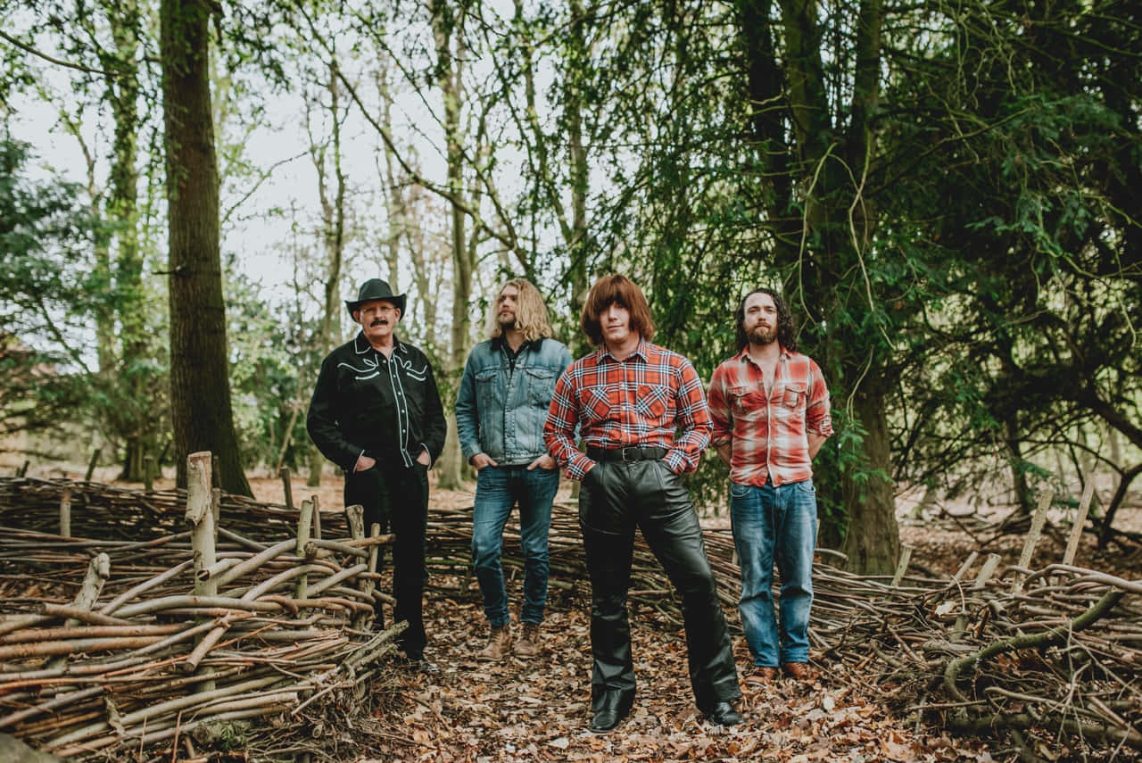 Creedence Clearwater Revival, retro outfits, rustic twig fence, HD Desktop Wallpaper