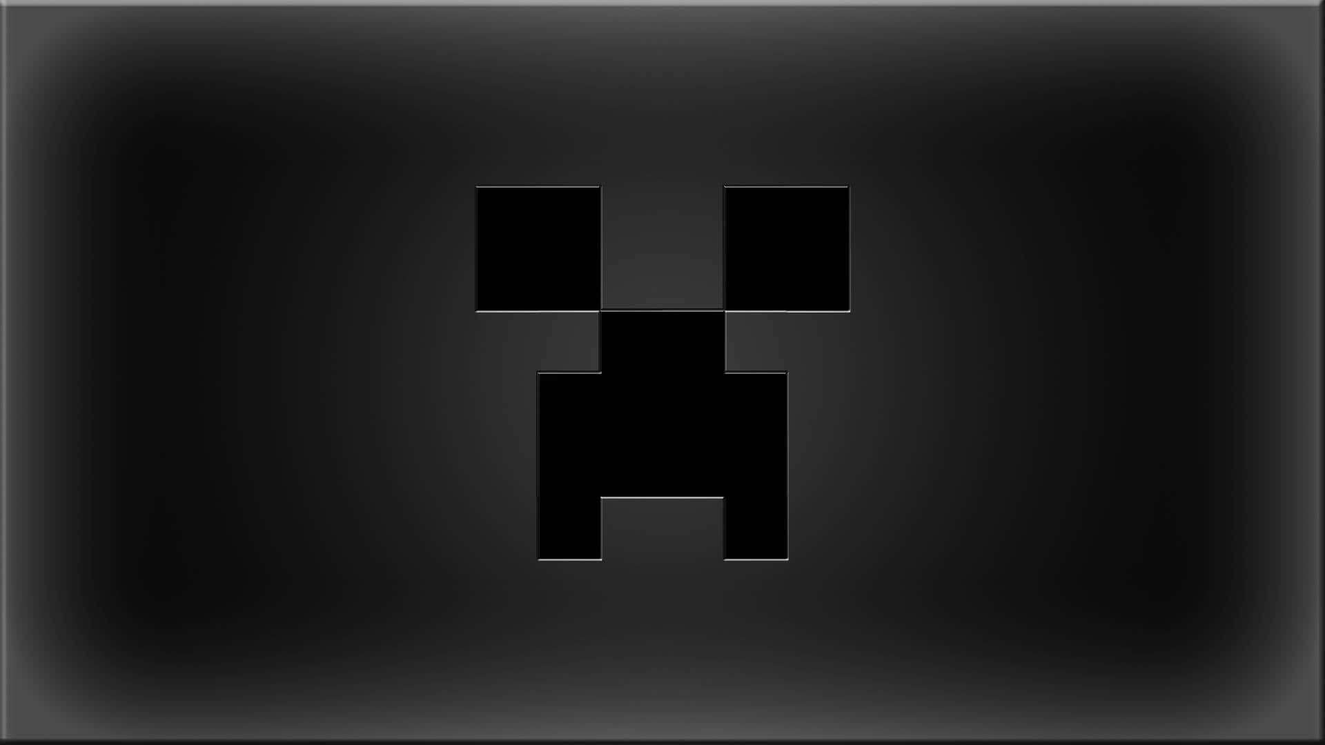 Creeper Face, pixelated, black, Full HD Desktop Wallpaper