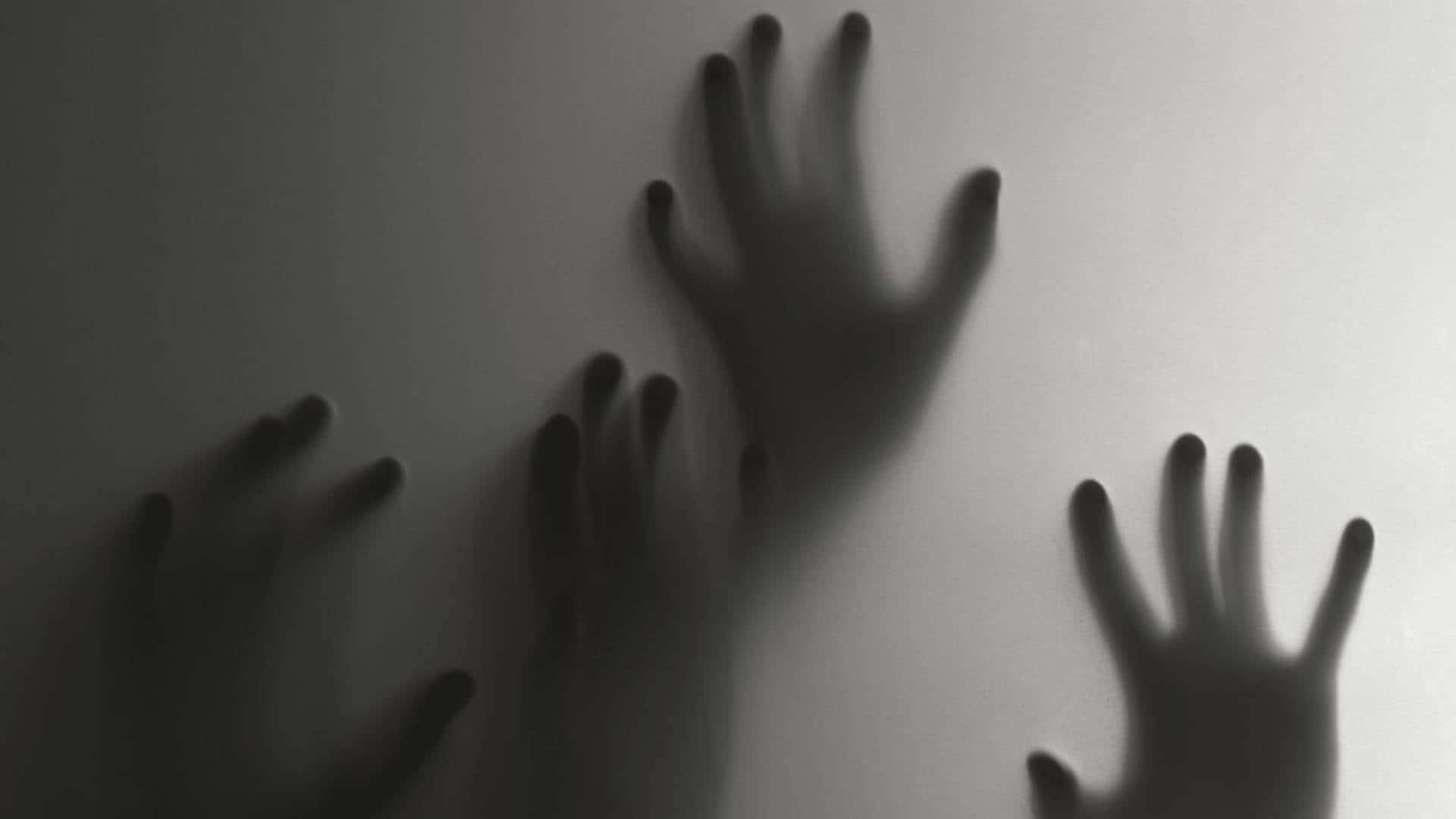 frosted glass surface, ghostly hands, eerie shadows, Full HD Desktop Wallpaper