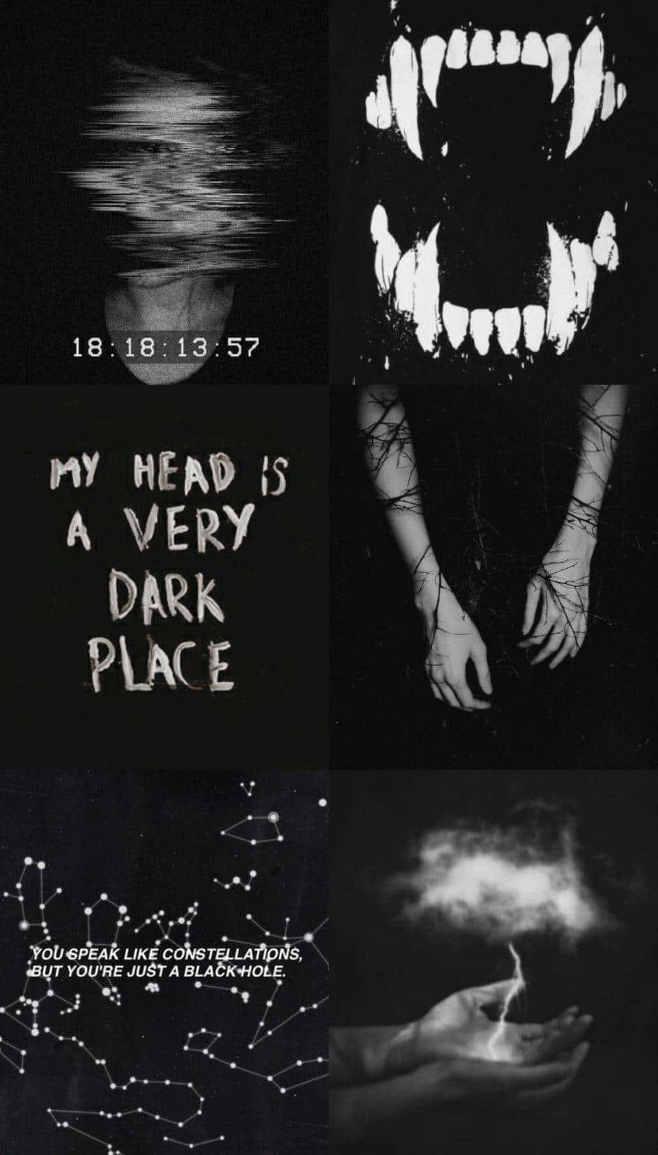 Creepy Aesthetic Collage, black and white collage, eerie imagery, HD Phone Wallpaper