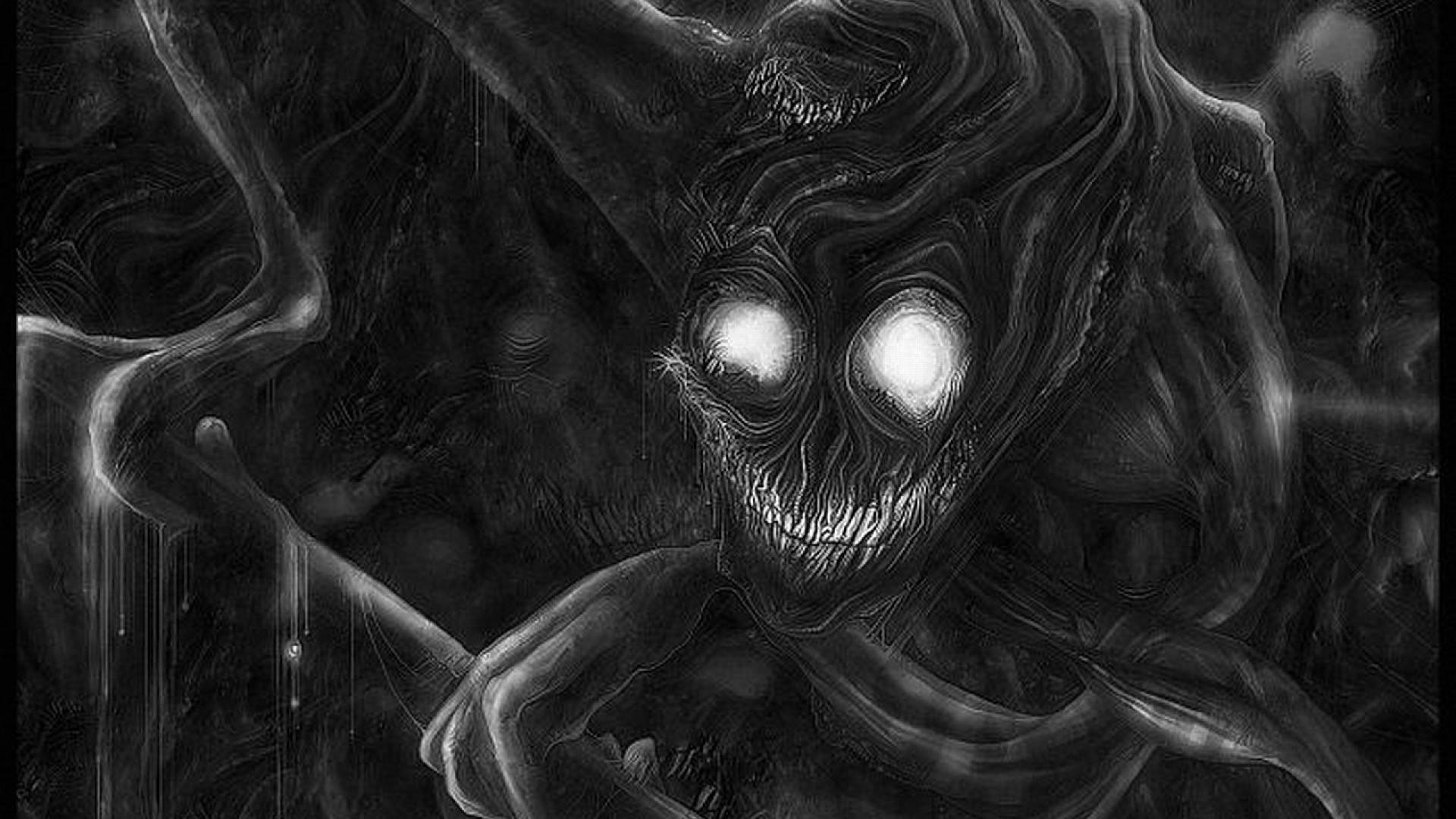 Creepy Anime, smiling monster, many legs, Full HD Desktop Wallpaper