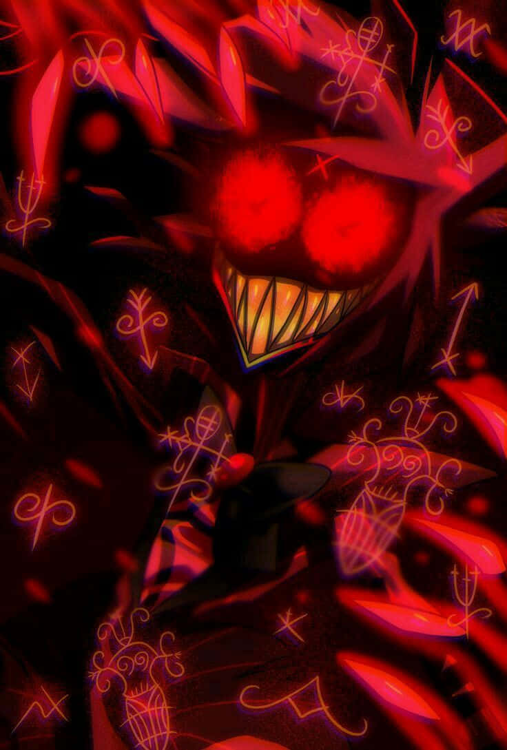 Creepy Smile, demonic face, glowing eyes, SD Phone Wallpaper
