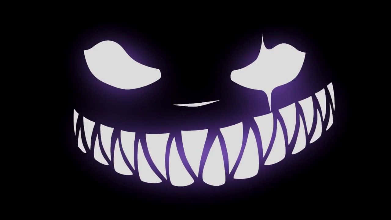 Creepy Smile, glowing purple, cartoonish face, HD Desktop Wallpaper