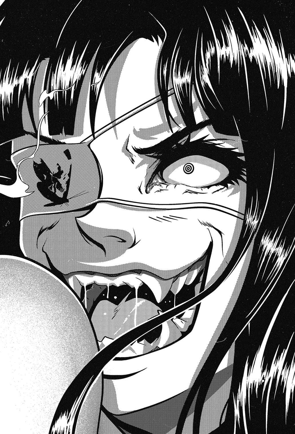 Creepy Smile, anime, fierce female character, HD Phone Wallpaper