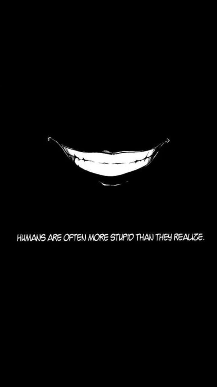 Creepy Smile, black background, wide white grin, HD Phone Wallpaper