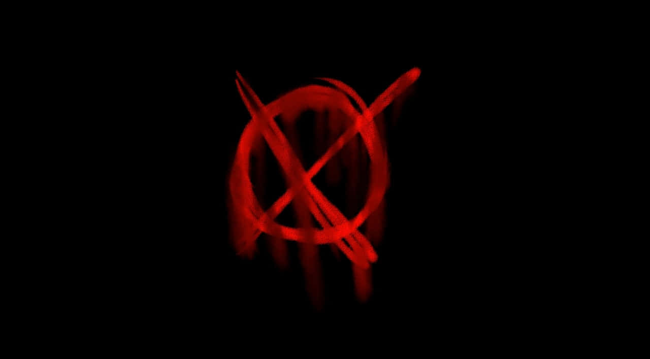 Creepypasta, glowing red anarchist symbol, brush strokes, HD Desktop Wallpaper