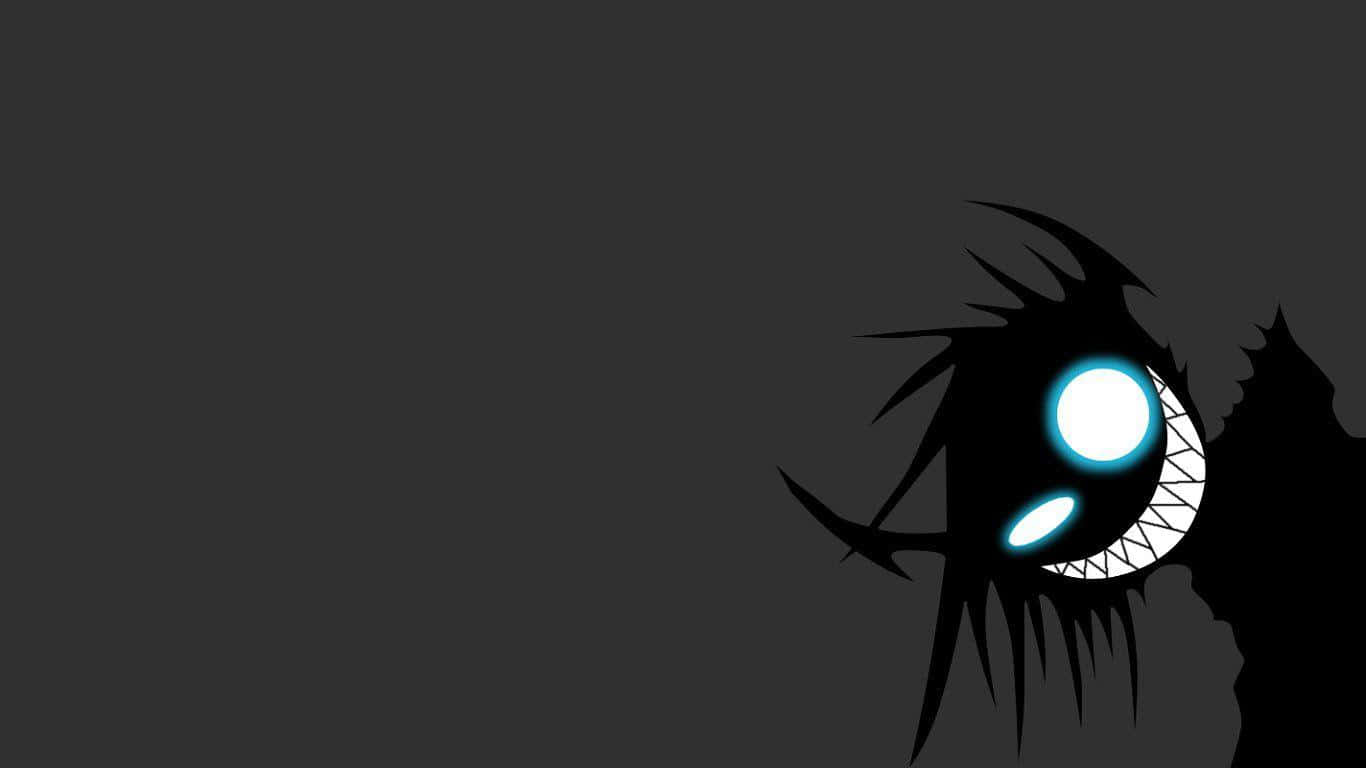 Creepypasta, black silhouette, glowing blue eyes, HD Desktop Wallpaper