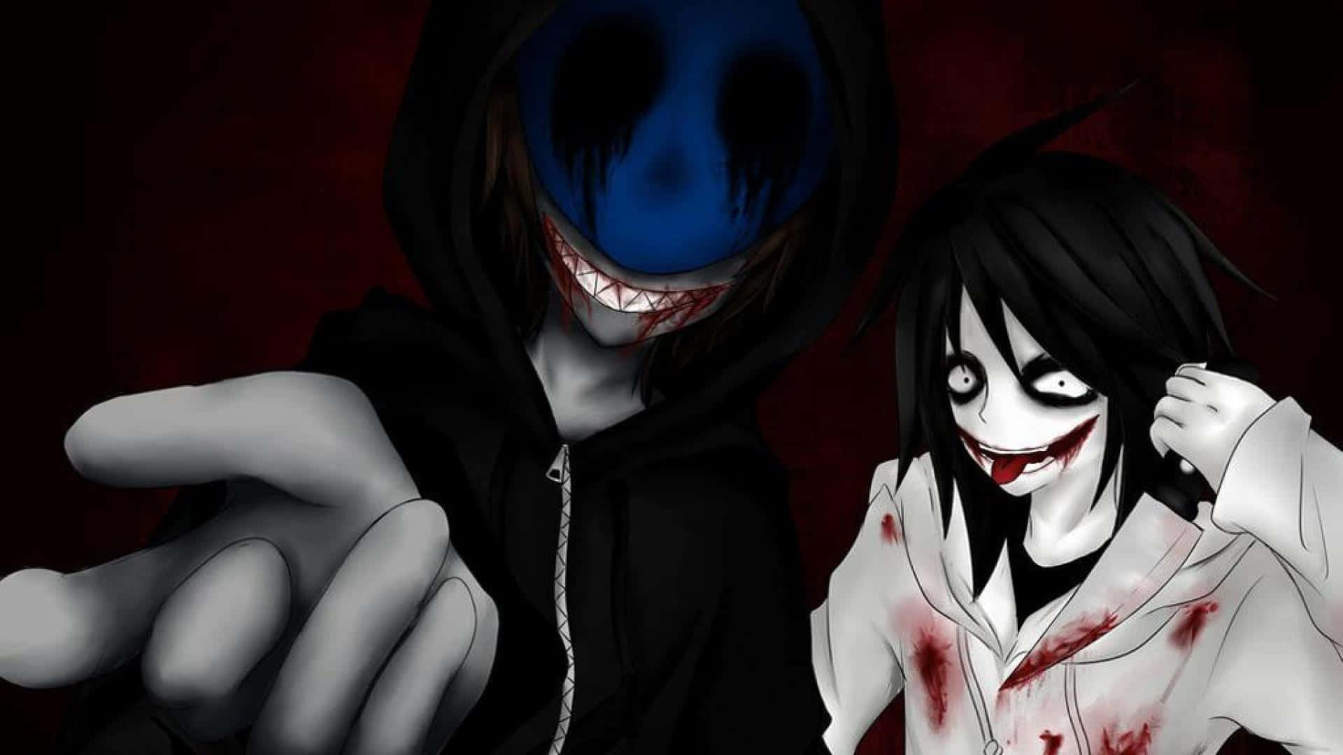 Creepypasta, black hoodie, blue face, Full HD Desktop Wallpaper