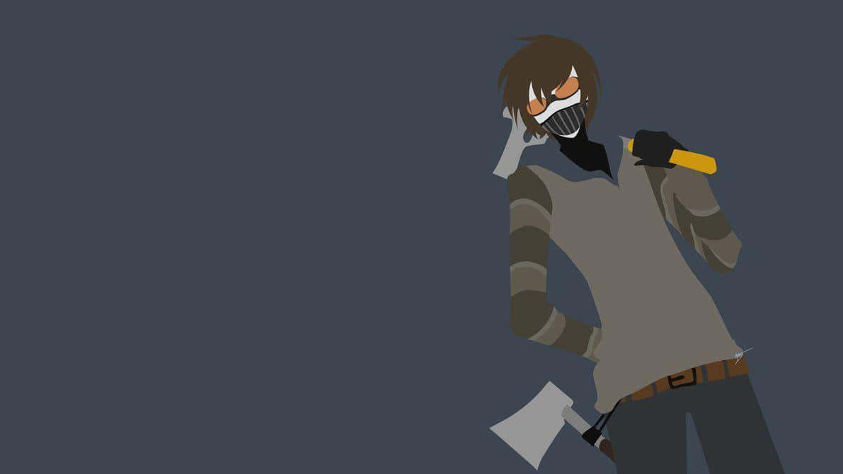 Creepypasta, orange eyes, yellow-handled axe, SD Desktop Wallpaper