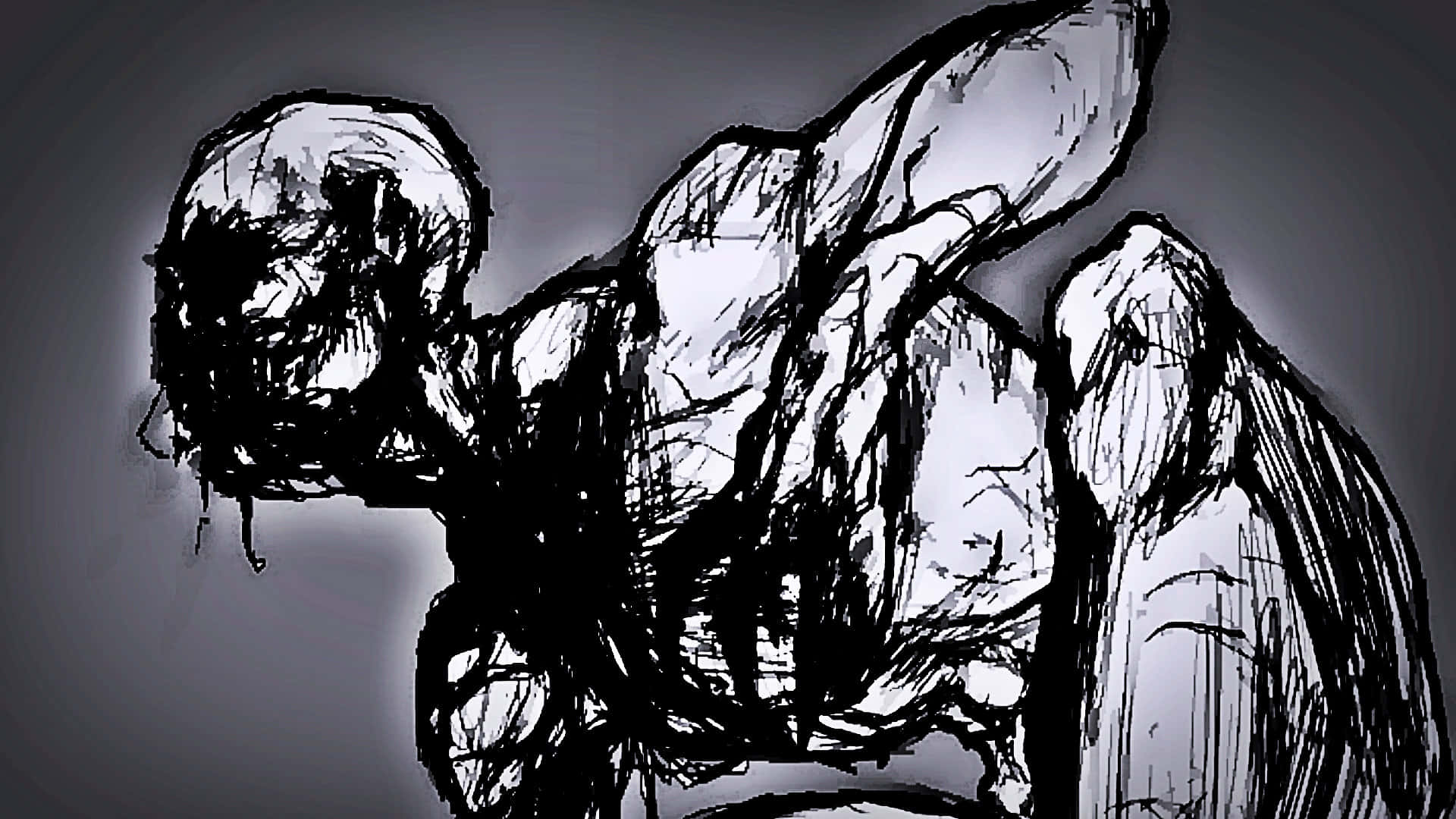 Creepypasta, ghost drawing, melting face, Full HD Desktop Wallpaper