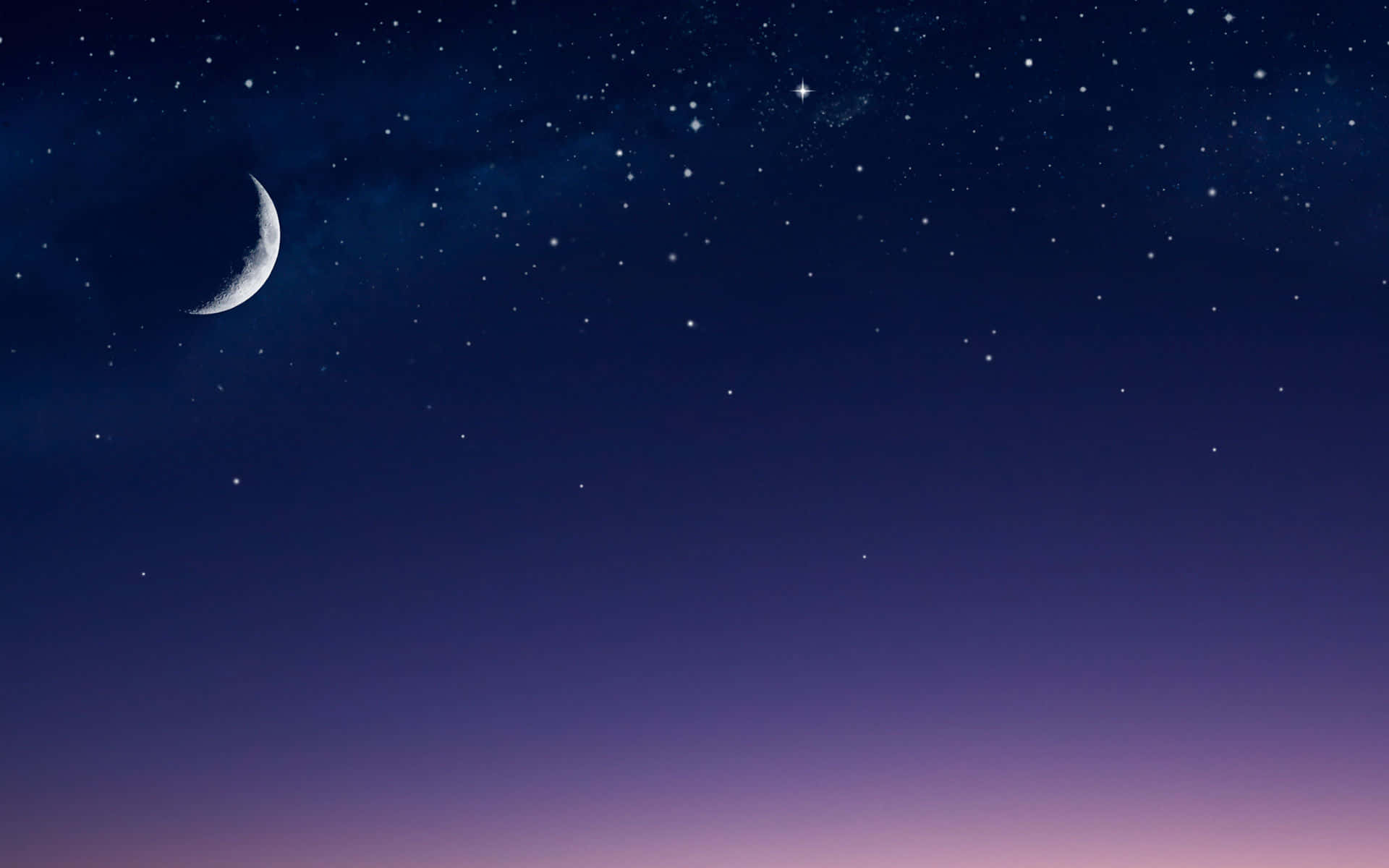blue violet, crescent moon, twilight sky, Full HD Desktop Wallpaper
