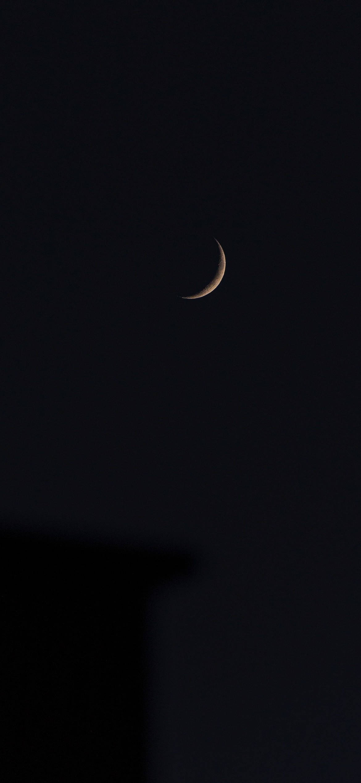 Thin Moon Aesthetic, crescent moon, deep black night sky, Full HD Phone Wallpaper