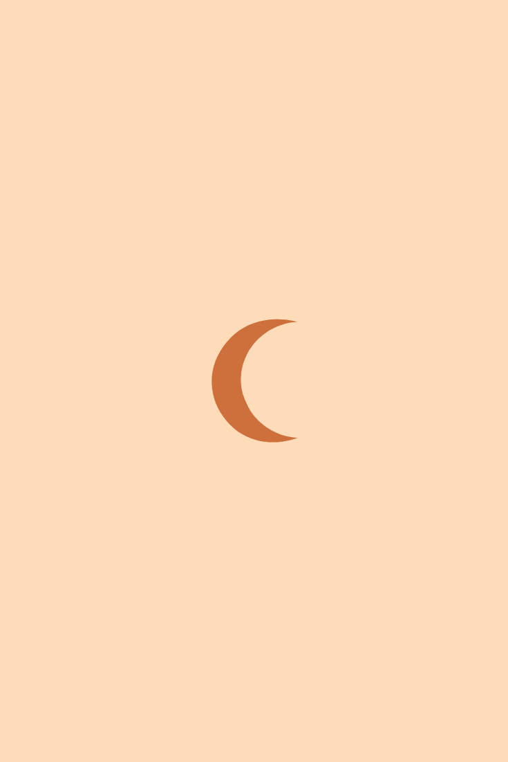 neutral iphone, crescent moon, terracotta, SD Phone Wallpaper