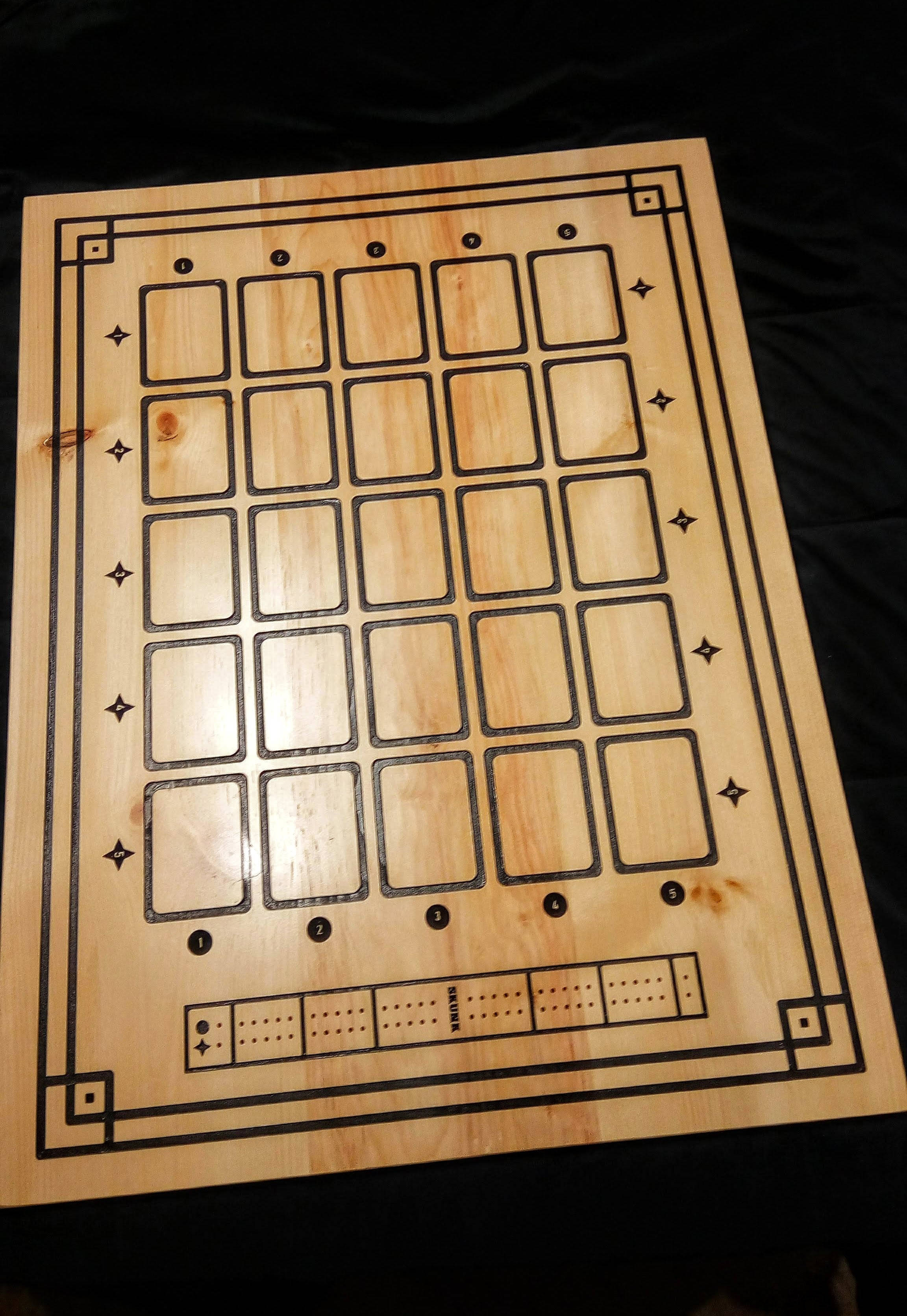custom cross cribbage board, wooden cribbage board, laser-etched lines, 2K Phone Wallpaper