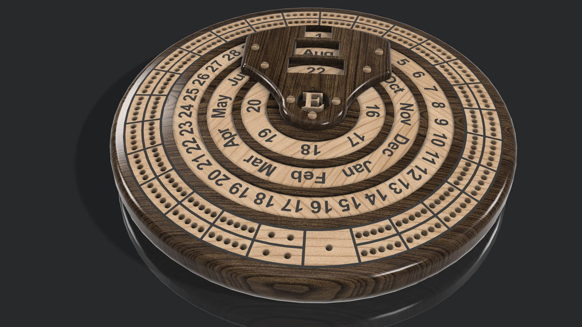 circular wooden cribbage calendar, perpetual calendar, concentric rings, Full HD Desktop Wallpaper