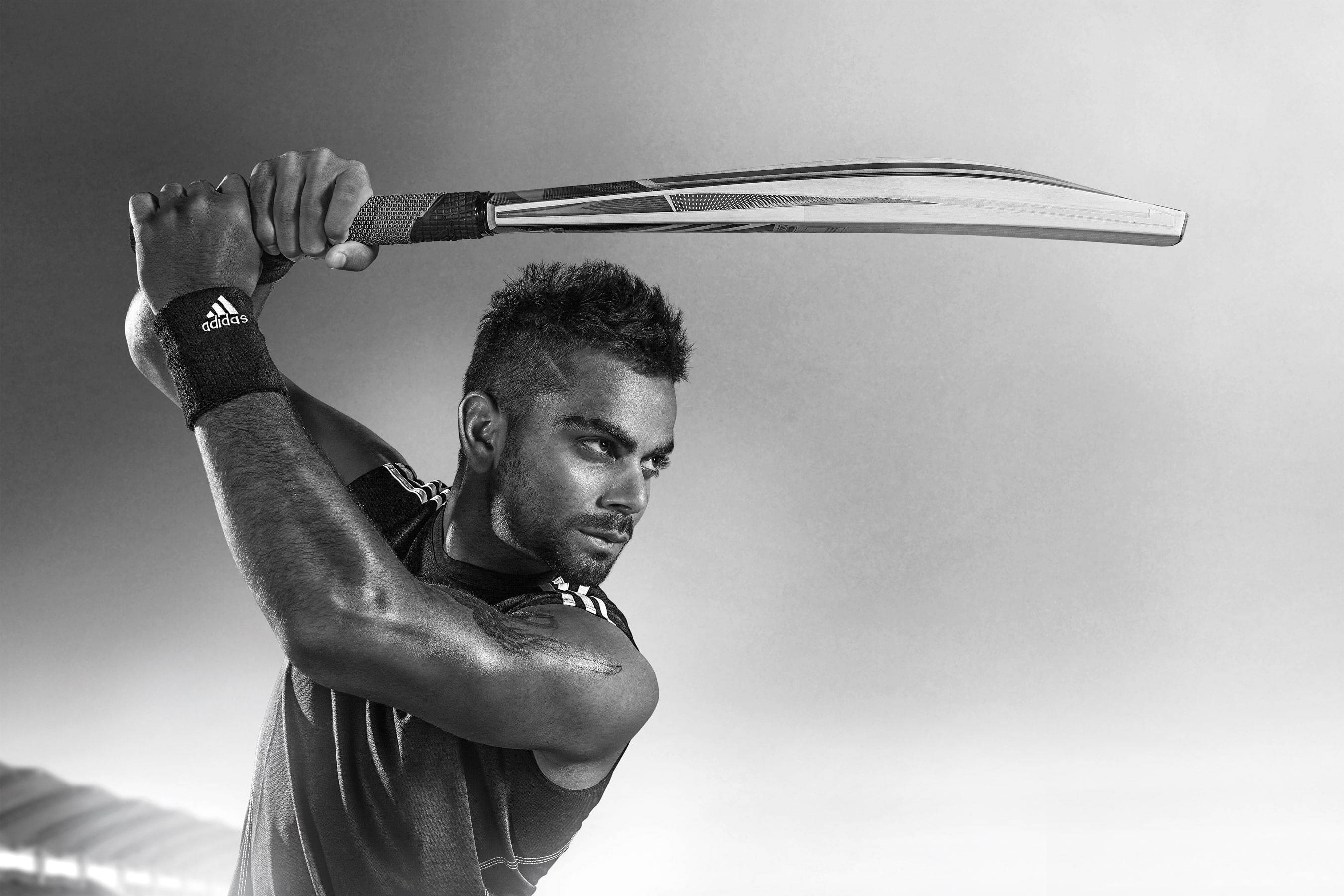 cricket player, bat, gradient sky, 2K Desktop Wallpaper