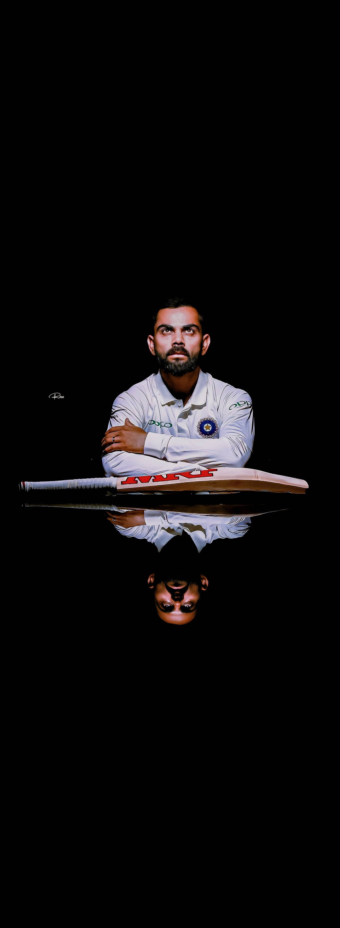 cricket player, white uniform, bat, 4K Phone Wallpaper
