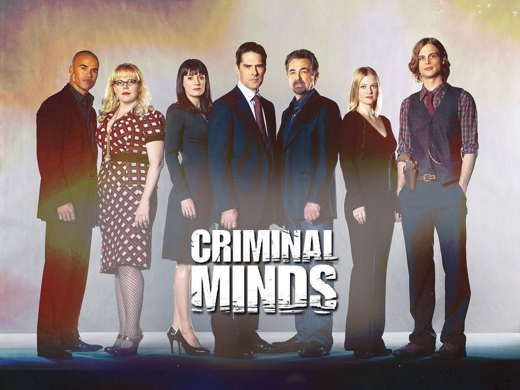 Criminal Minds, glowing gradient backdrop, bold white letters, SD Desktop Wallpaper