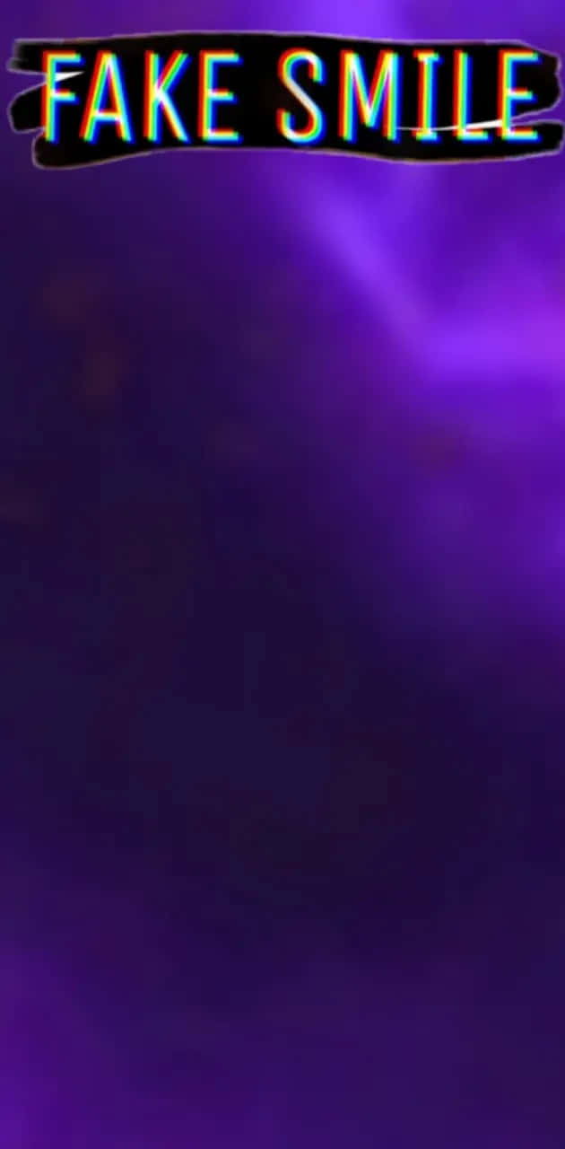 FAKE SMILE, neon sign, hazy purple background, HD Phone Wallpaper