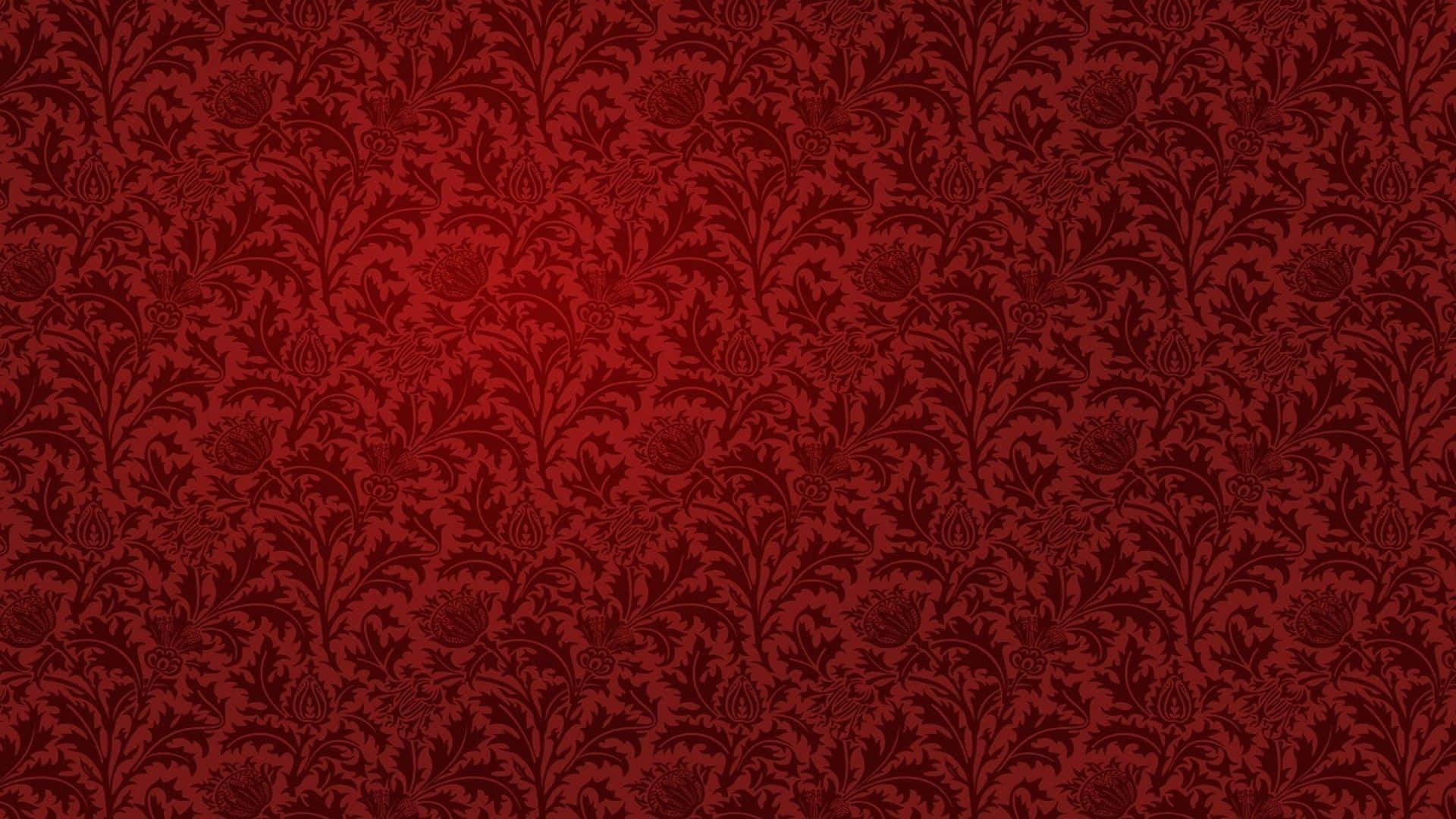 red grunge, 1920 x 1080, dark floral damask pattern, Full HD Desktop Wallpaper