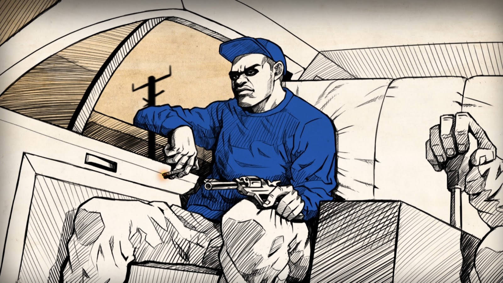 Crip, blue cap, sweater, HD Desktop Wallpaper