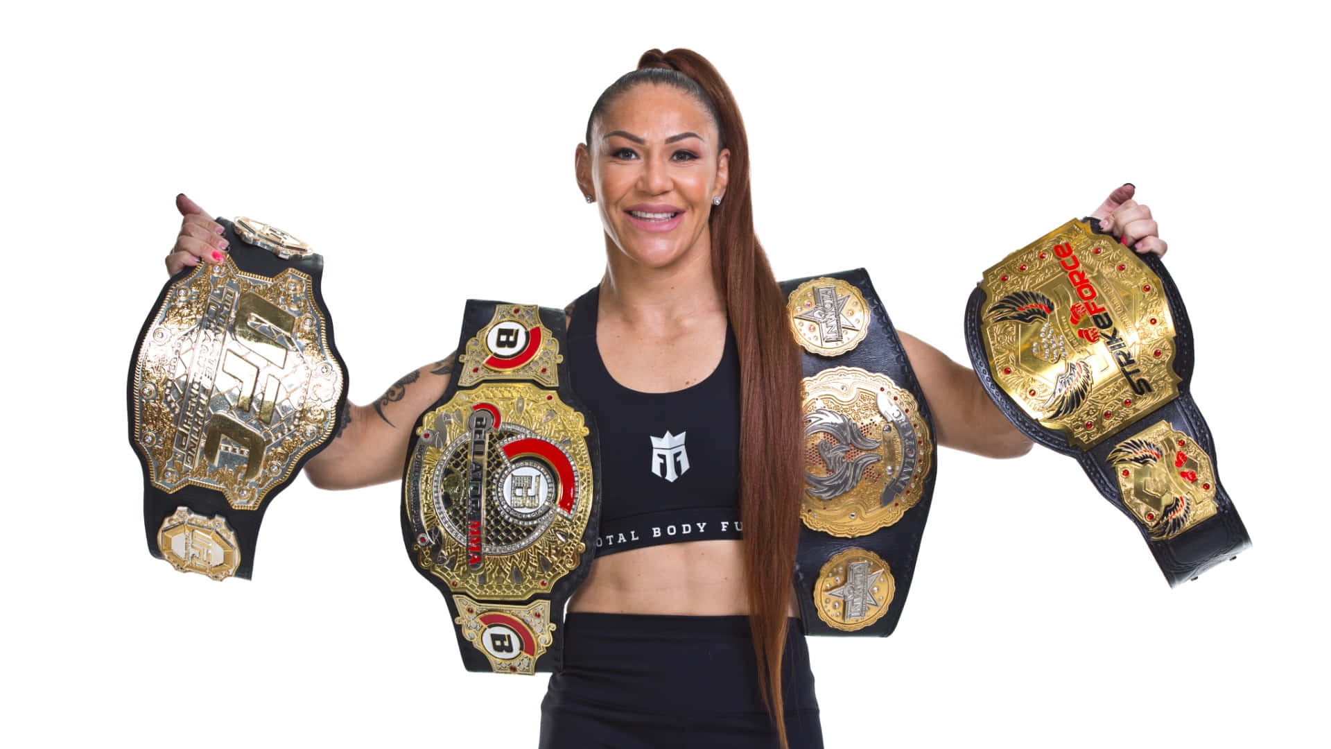 Cris Cyborg, championship belts, Brazilian-American martial artist, Full HD Desktop Wallpaper