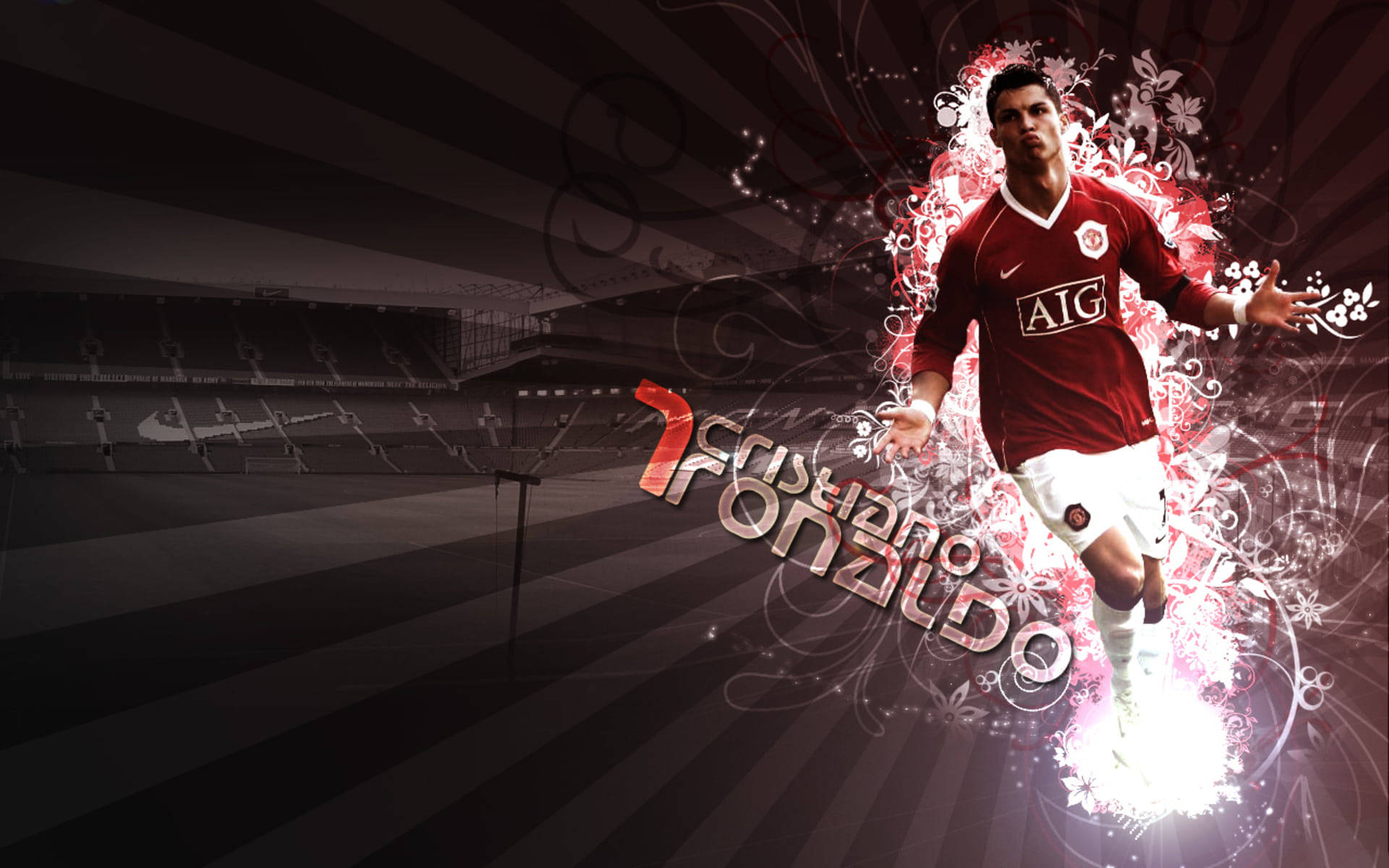 Cristiano Ronaldo, Manchester United, red Manchester United jersey, Full HD Desktop Wallpaper
