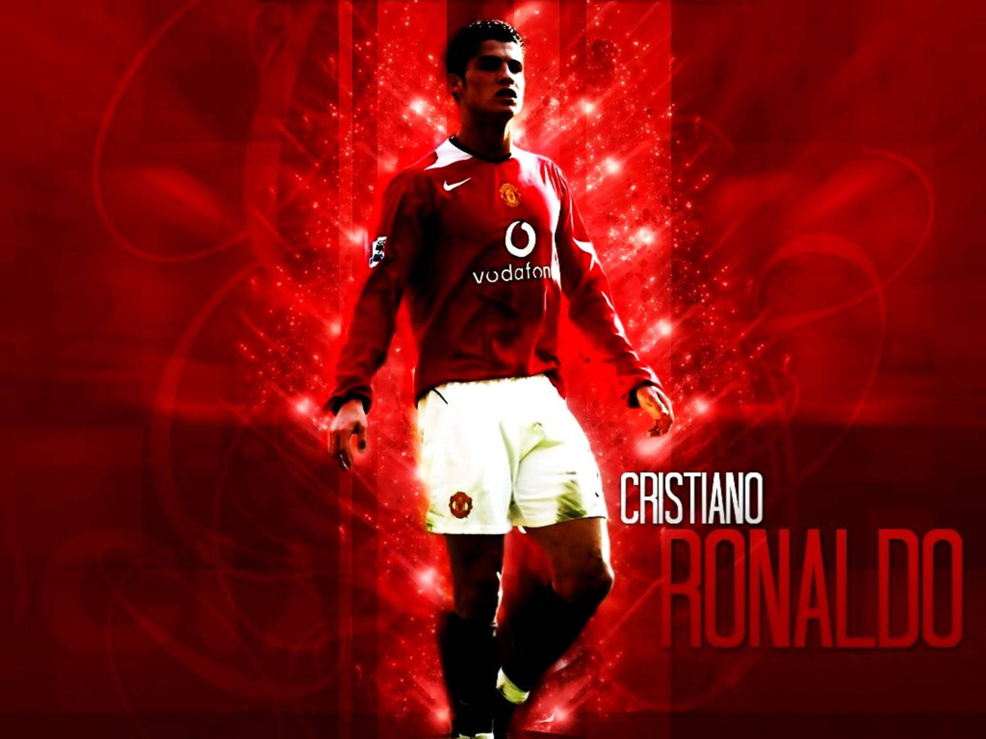 Cristiano Ronaldo, Manchester United, red Manchester United jersey, Full HD Desktop Wallpaper